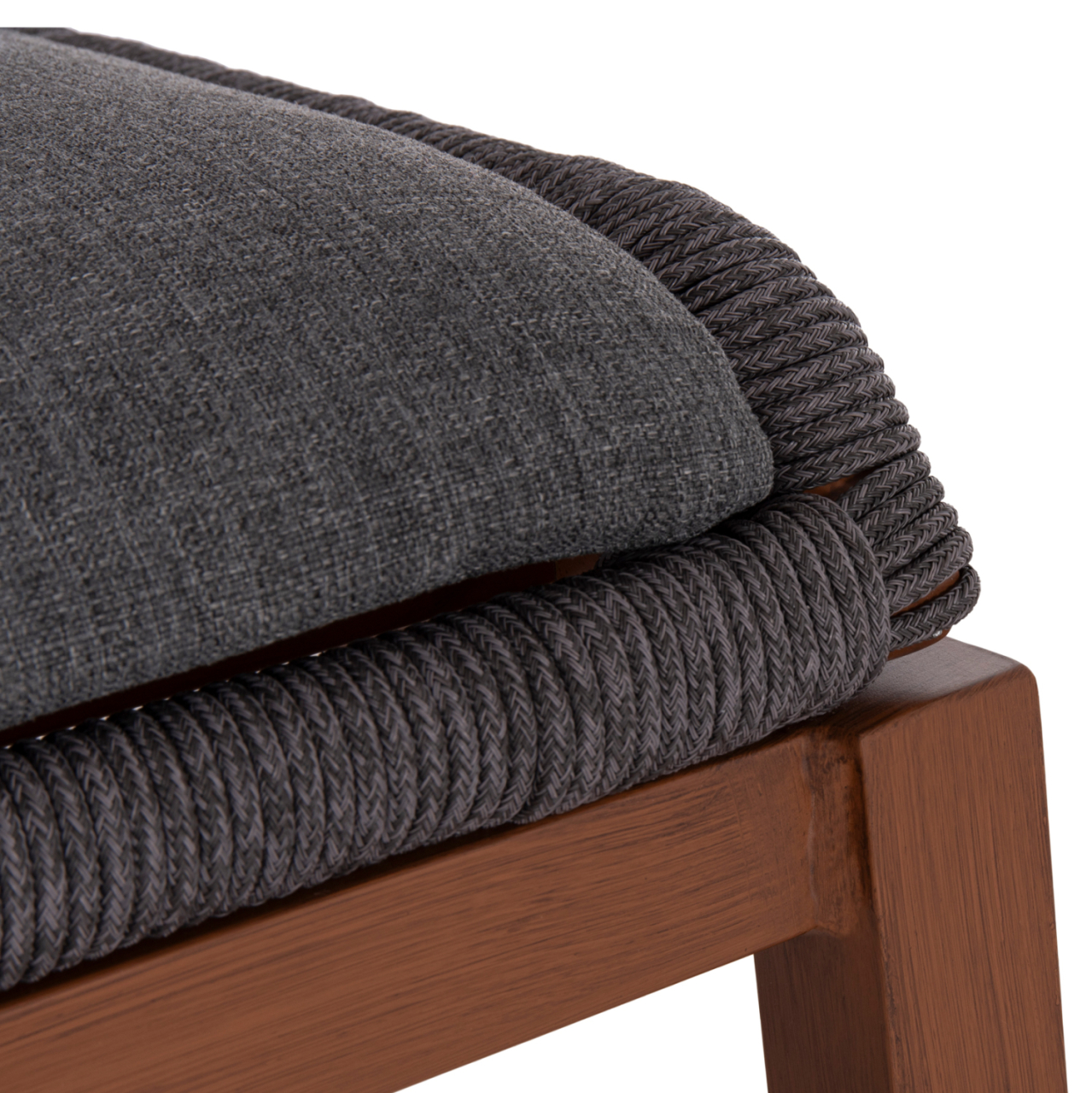 BAR STOOL MEDIUM HEIGHT HOWARD HM5791.22 ALUMINUM IN BROWN--DARK GREY ROPE 47.5x55x94.5Hcm. [9]