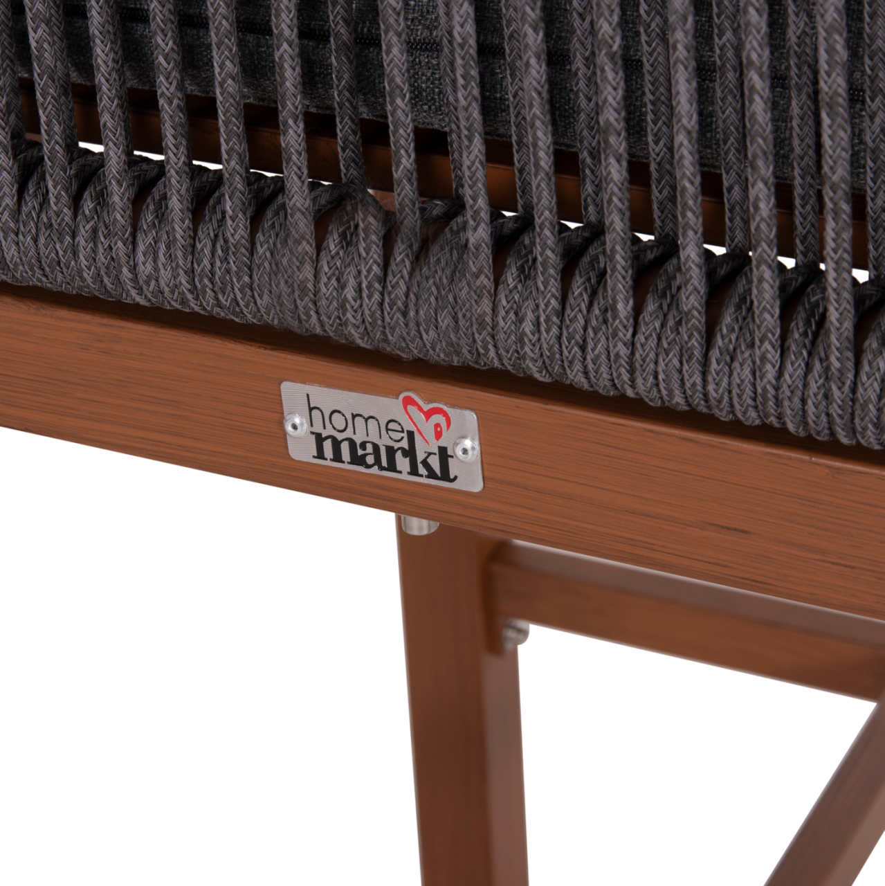 BAR STOOL MEDIUM HEIGHT HOWARD HM5791.22 ALUMINUM IN BROWN--DARK GREY ROPE 47.5x55x94.5Hcm. [10]