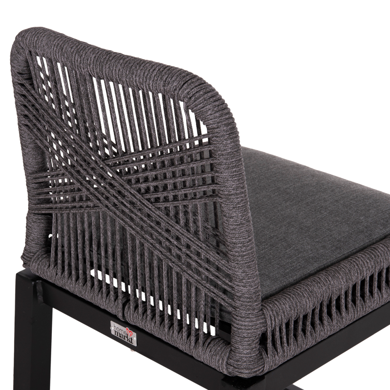 BAR STOOL MEDIUM HEIGHT HOWARD HM5791.23 ALUMINUM IN BLACK--DARK GREY ROPE 47.5x55x94.5Hcm. [9]