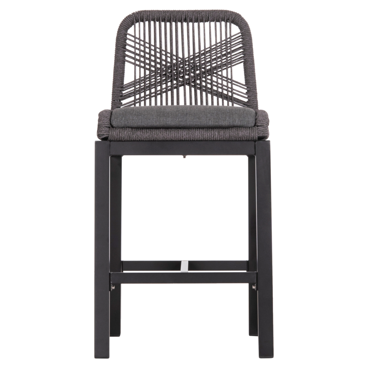 BAR STOOL MEDIUM HEIGHT HOWARD HM5791.23 ALUMINUM IN BLACK--DARK GREY ROPE 47.5x55x94.5Hcm. [3]
