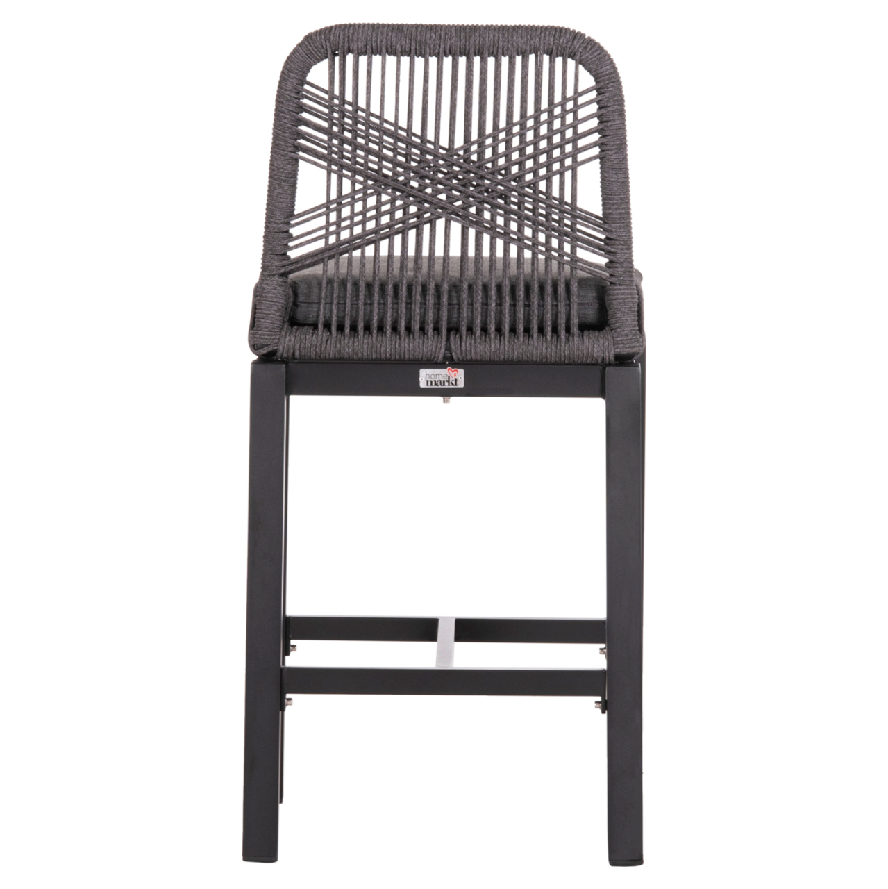 BAR STOOL MEDIUM HEIGHT HOWARD HM5791.23 ALUMINUM IN BLACK--DARK GREY ROPE 47.5x55x94.5Hcm. [6]