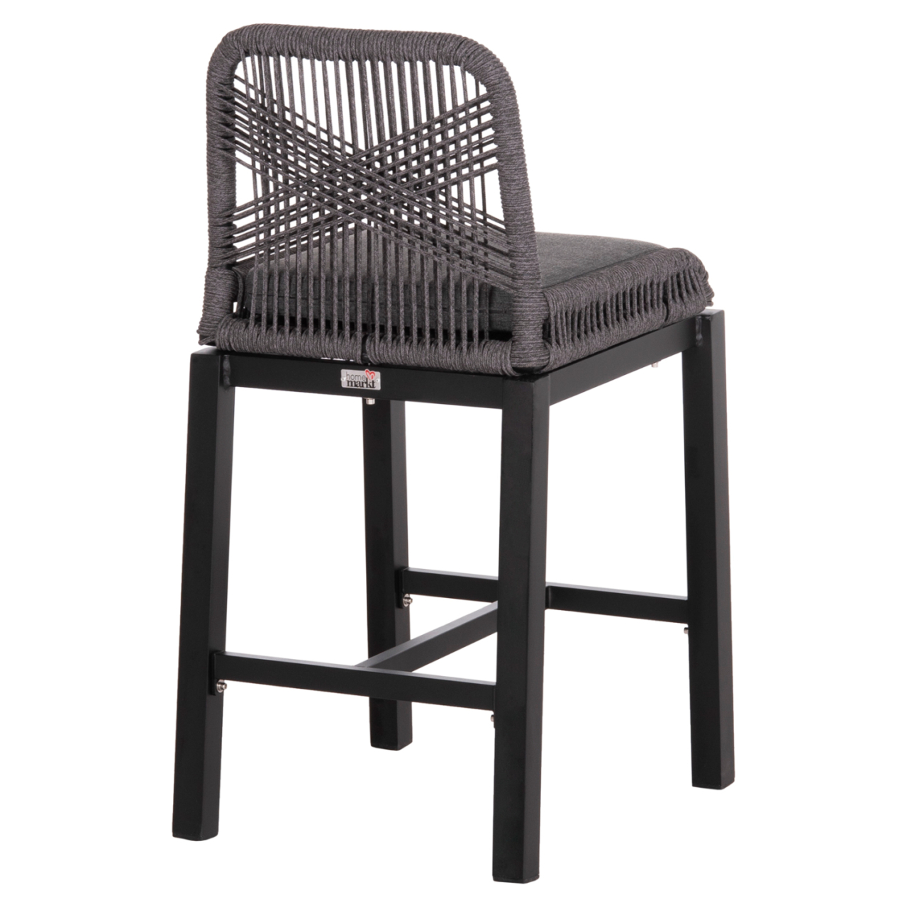 BAR STOOL MEDIUM HEIGHT HOWARD HM5791.23 ALUMINUM IN BLACK--DARK GREY ROPE 47.5x55x94.5Hcm. [5]