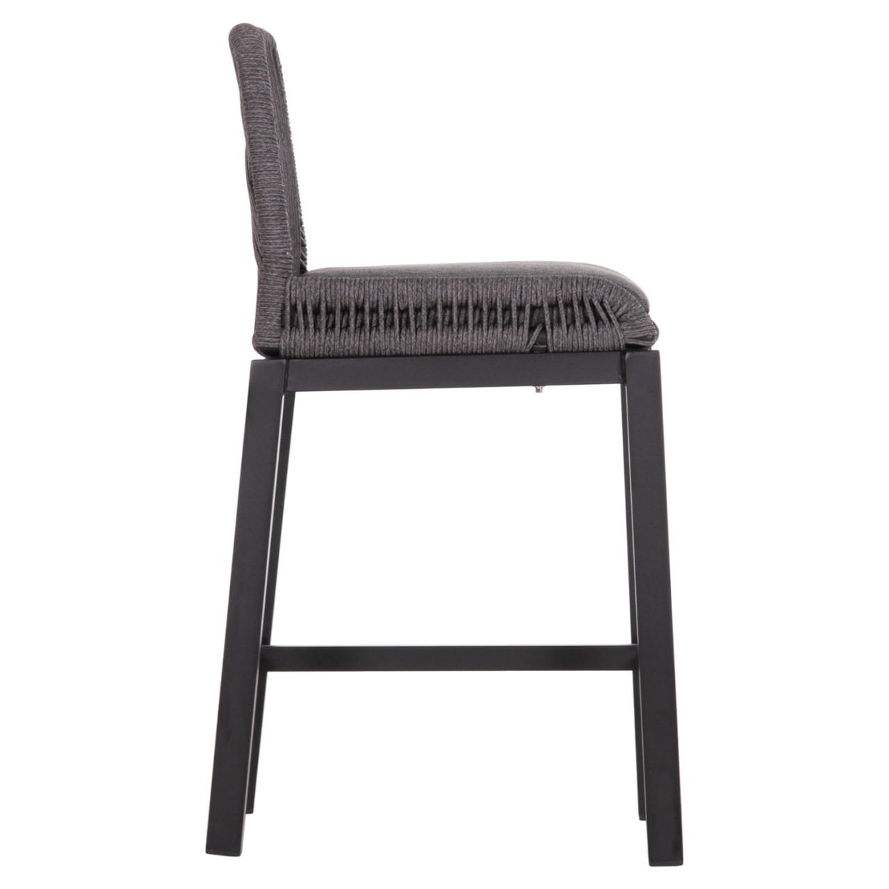 BAR STOOL MEDIUM HEIGHT HOWARD HM5791.23 ALUMINUM IN BLACK--DARK GREY ROPE 47.5x55x94.5Hcm. [4]