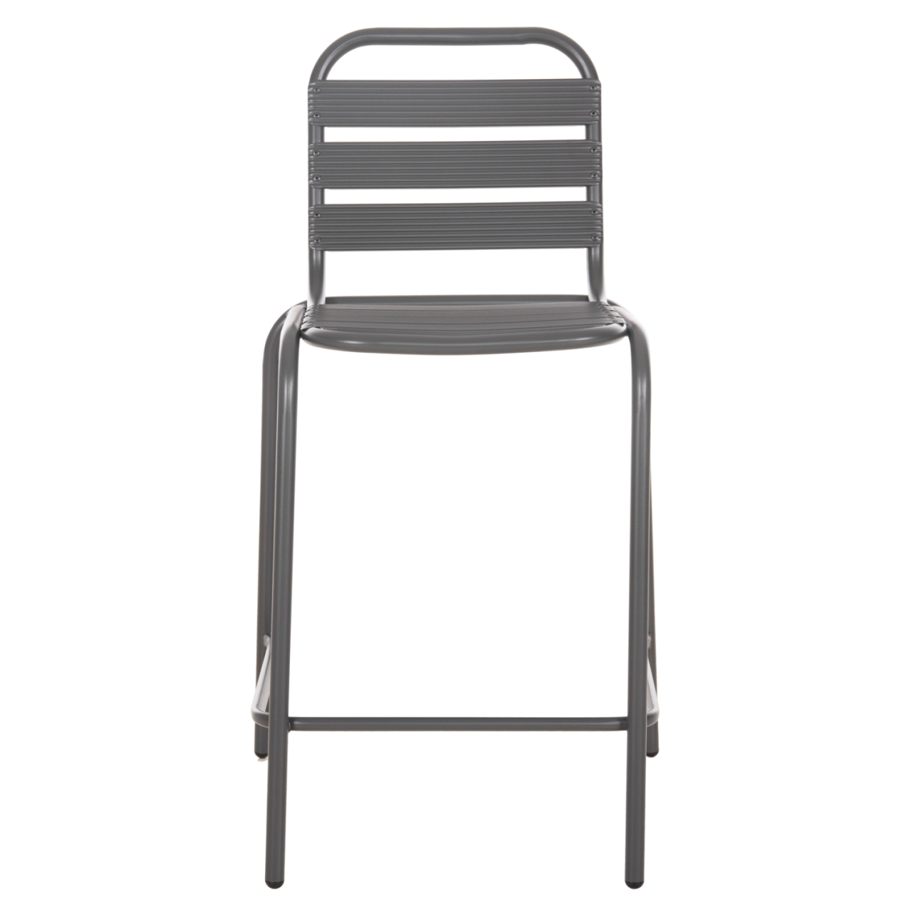 BAR STOOL MEDIUM HEIGHT LAURA HM6065.01 METAL FRAME AND ALUMINUM IN GREY 58.5x58x104H cm. [3]