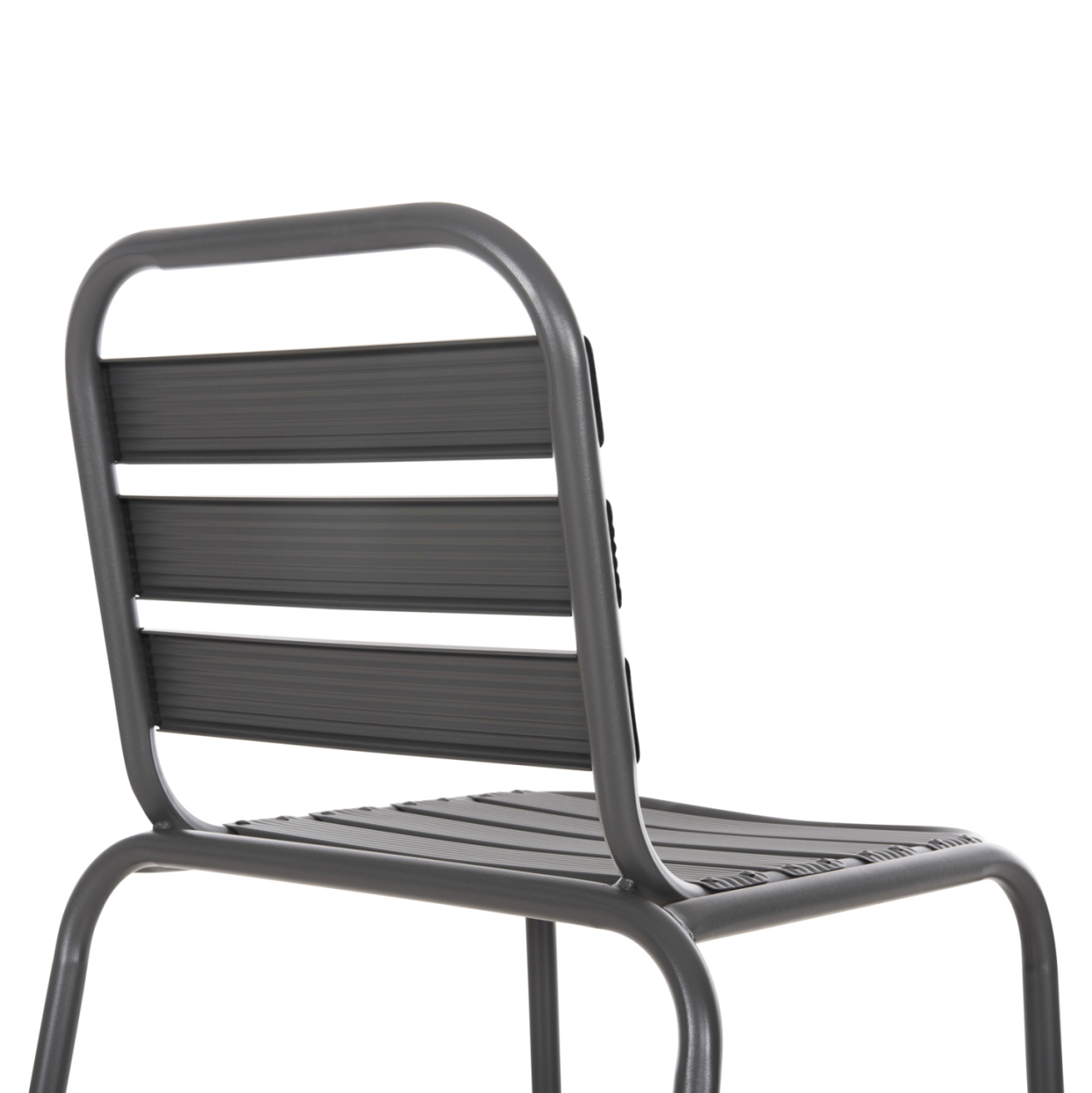 BAR STOOL MEDIUM HEIGHT LAURA HM6065.01 METAL FRAME AND ALUMINUM IN GREY 58.5x58x104H cm. [8]