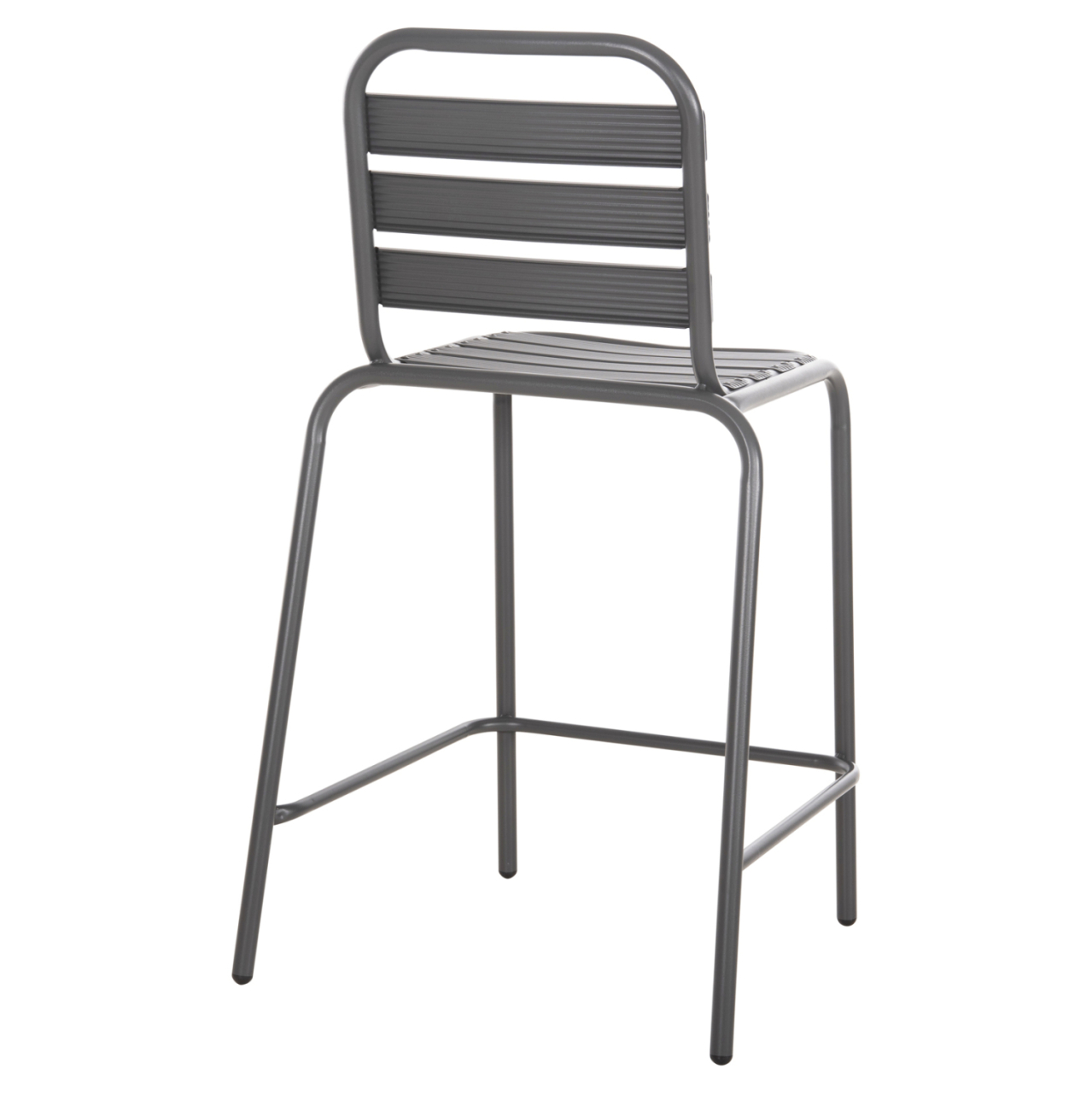 BAR STOOL MEDIUM HEIGHT LAURA HM6065.01 METAL FRAME AND ALUMINUM IN GREY 58.5x58x104H cm. [5]