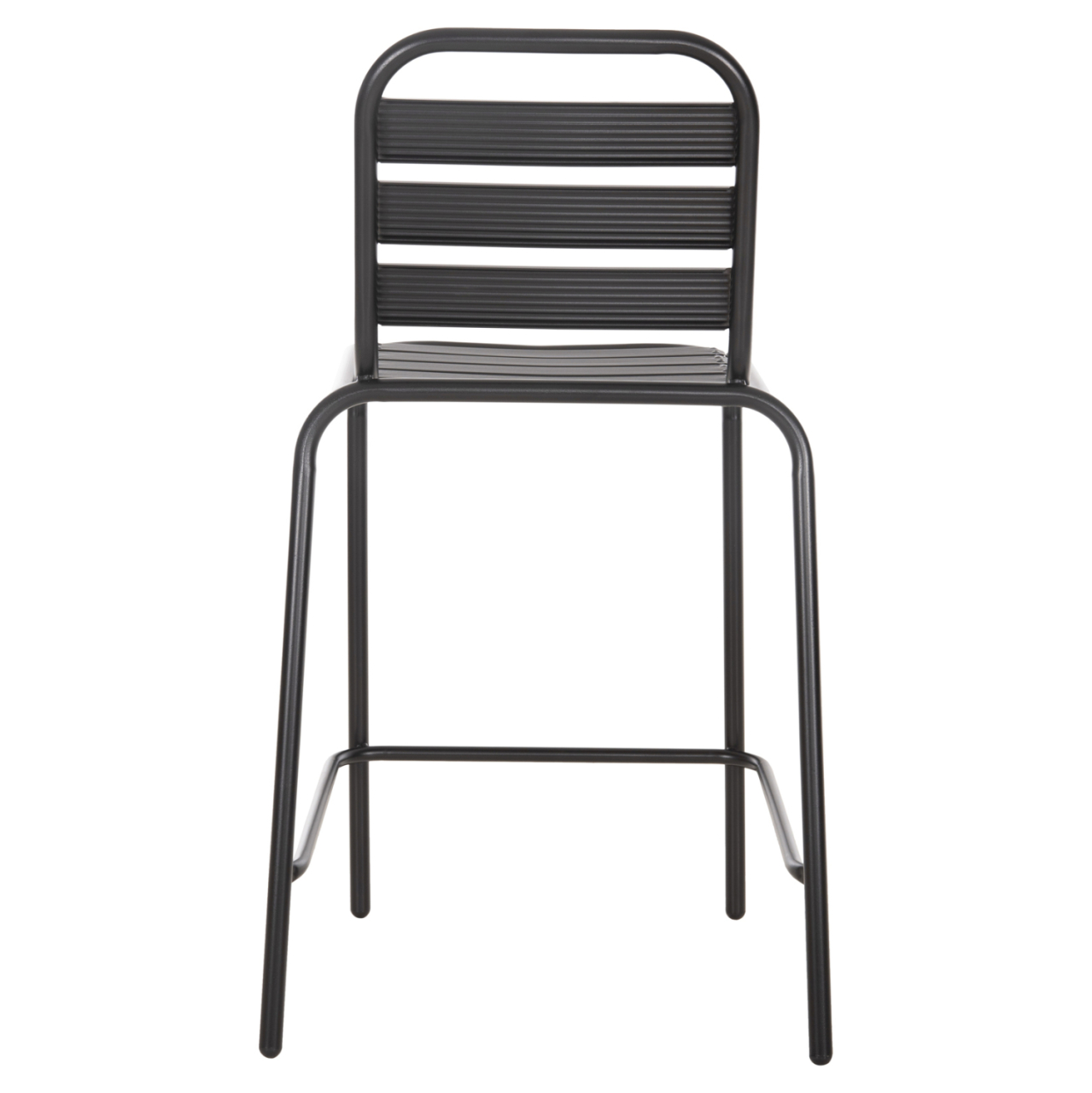 BAR STOOL MEDIUM HEIGHT LAURA HM6065.03 METAL FRAME AND ALUMINUM IN BLACK 58.5x58x104H cm. [6]