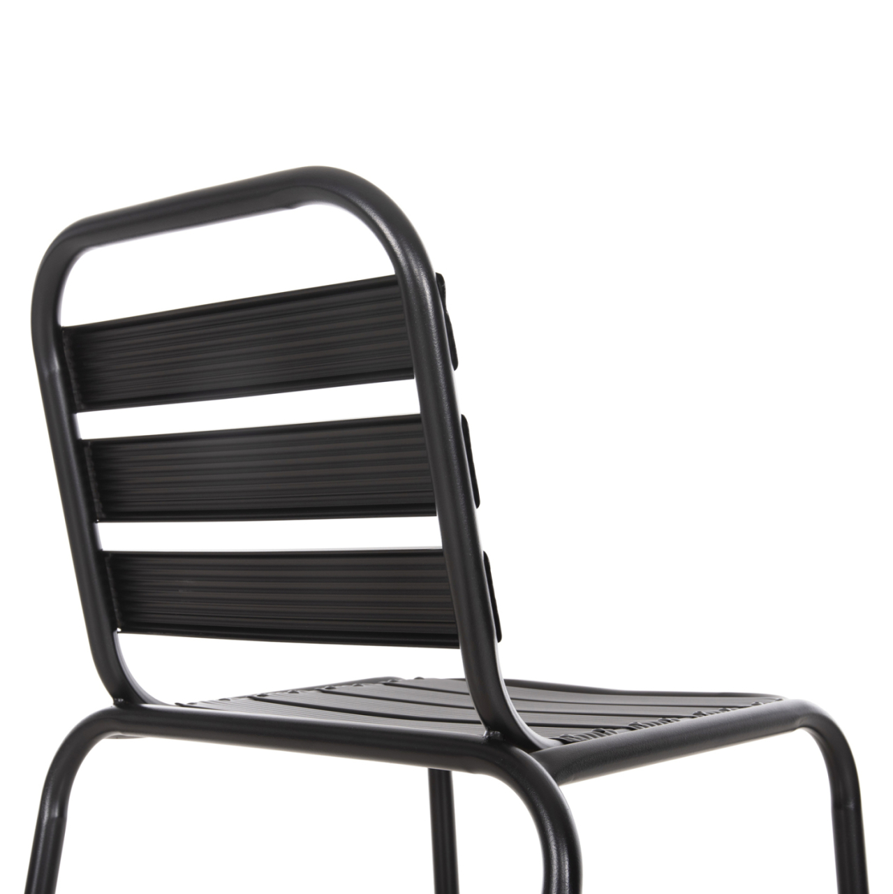 BAR STOOL MEDIUM HEIGHT LAURA HM6065.03 METAL FRAME AND ALUMINUM IN BLACK 58.5x58x104H cm. [8]