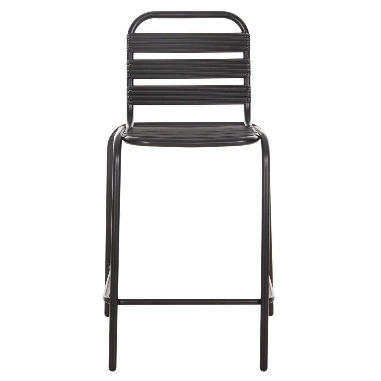 BAR STOOL MEDIUM HEIGHT LAURA HM6065.03 METAL FRAME AND ALUMINUM IN BLACK 58.5x58x104H cm. [3]