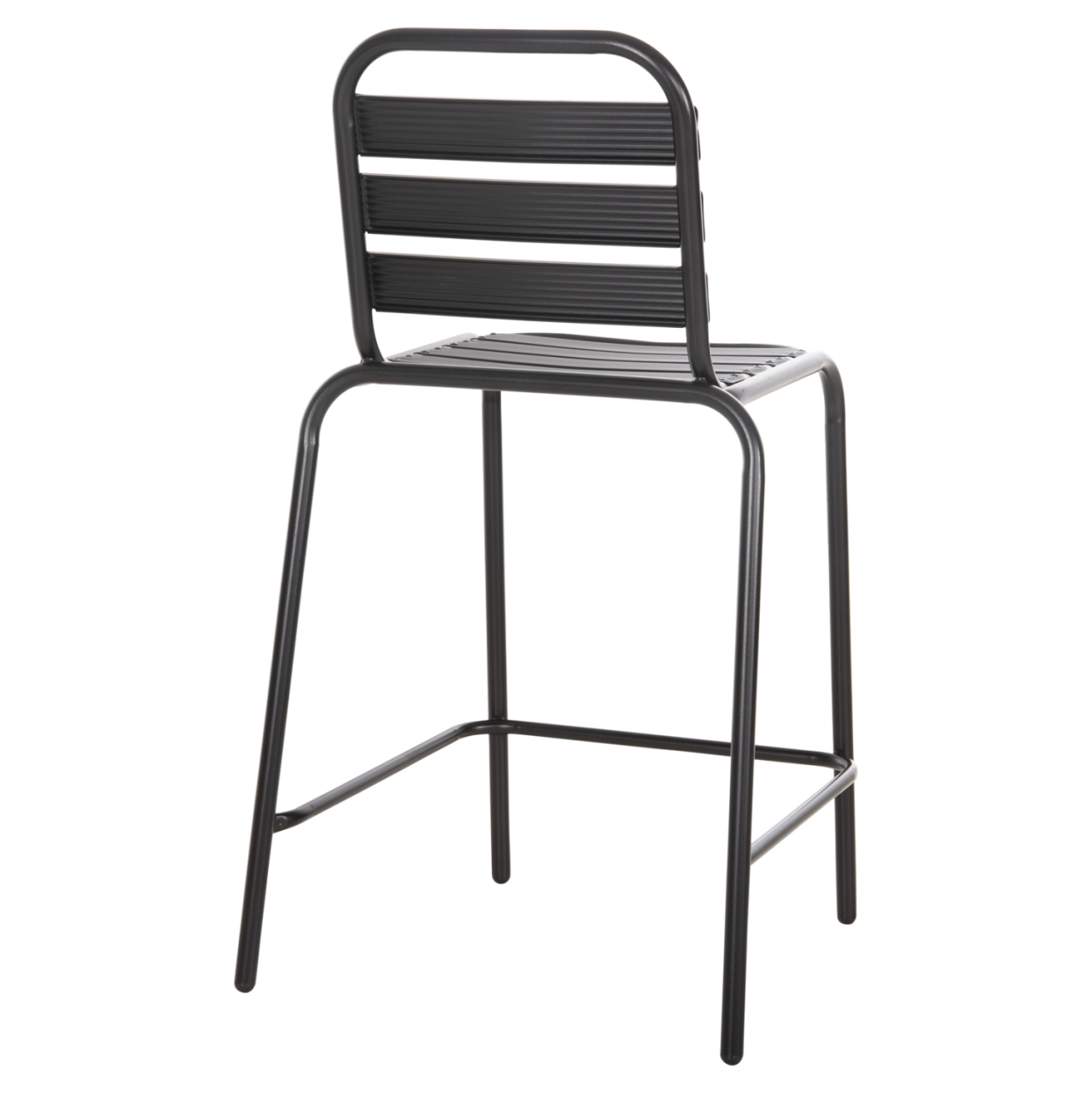 BAR STOOL MEDIUM HEIGHT LAURA HM6065.03 METAL FRAME AND ALUMINUM IN BLACK 58.5x58x104H cm. [5]