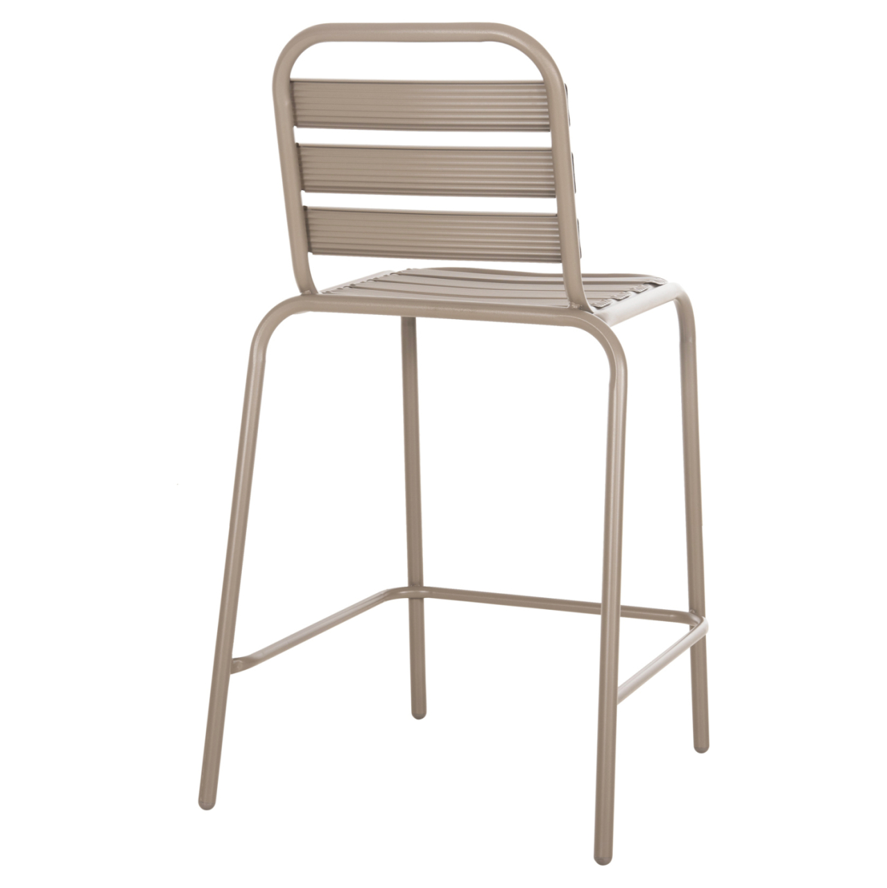 BAR STOOL MEDIUM HEIGHT LAURA HM6065.04 METAL FRAME AND ALUMINUM IN CHAMPAGNE COLOR 58.5x58x104H [5]