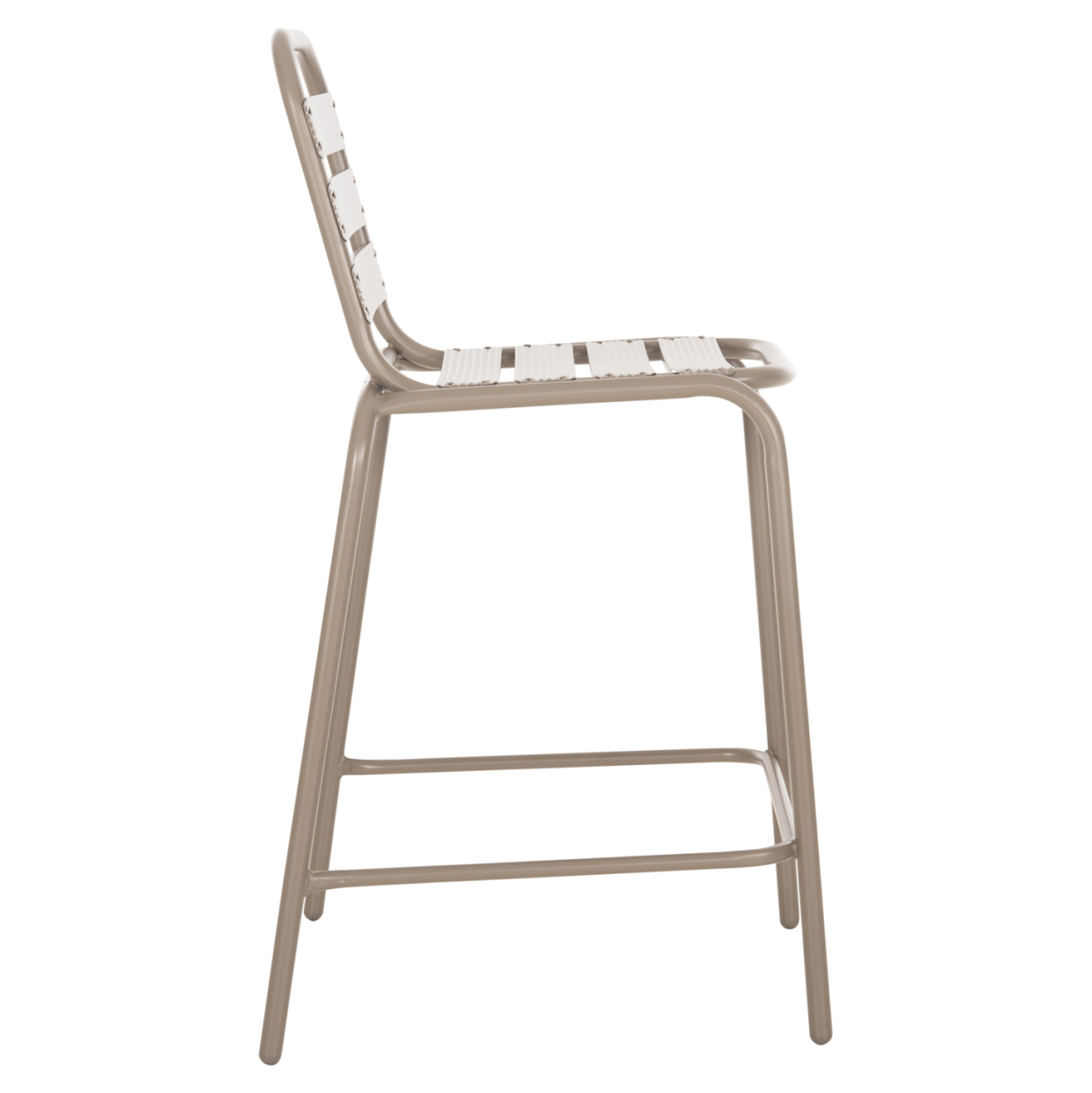 BAR STOOL MEDIUM HEIGHT LAURA HM6065.04 METAL FRAME AND ALUMINUM IN CHAMPAGNE COLOR 58.5x58x104H [4]