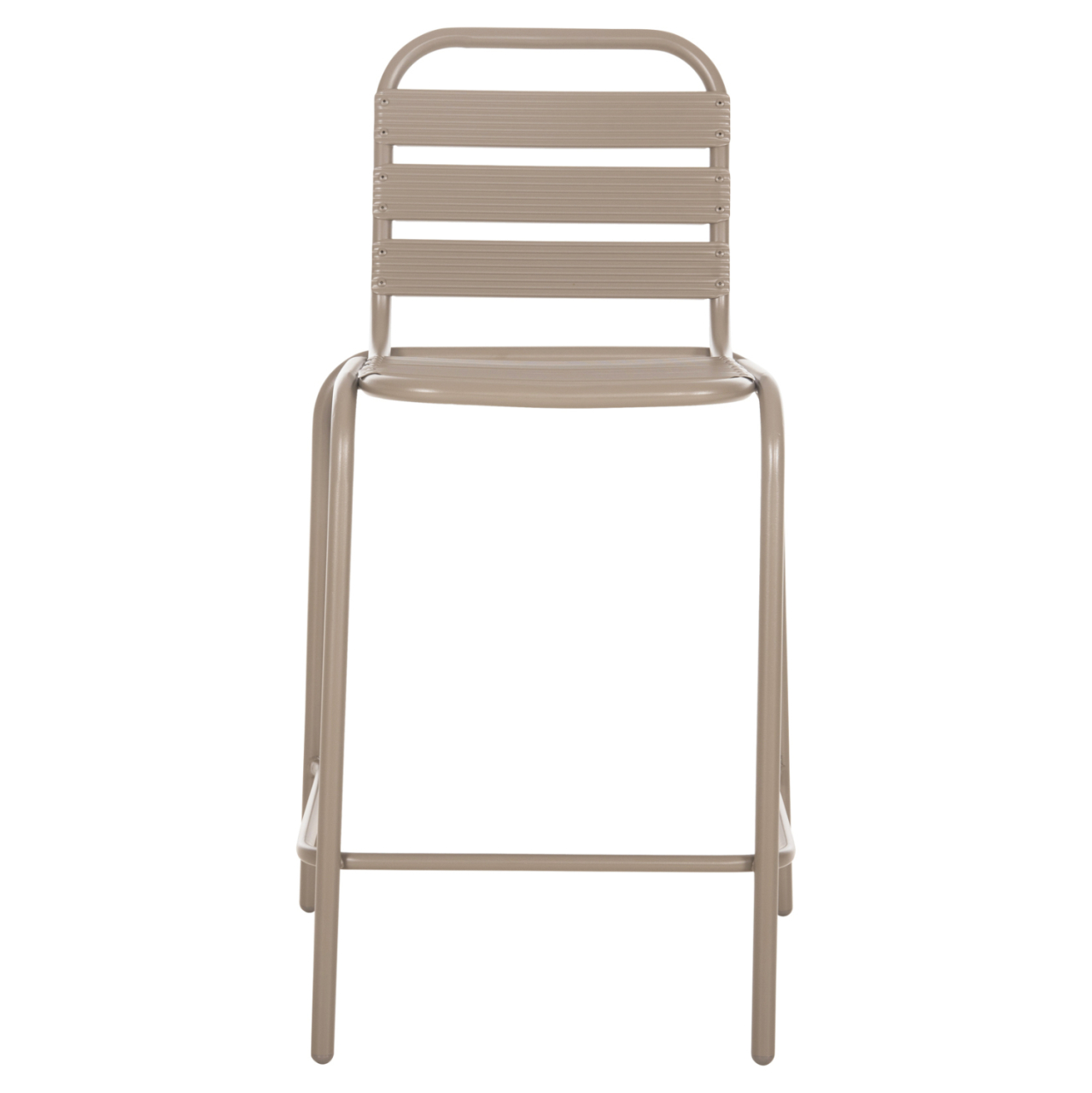 BAR STOOL MEDIUM HEIGHT LAURA HM6065.04 METAL FRAME AND ALUMINUM IN CHAMPAGNE COLOR 58.5x58x104H [3]