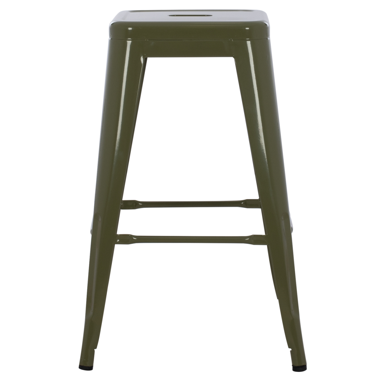 BAR STOOL MEDIUM HEIGHT MELITA-PRO HM8573.43 METAL IN DARK OLIVE GREEN 43x43x67Hcm. [3]