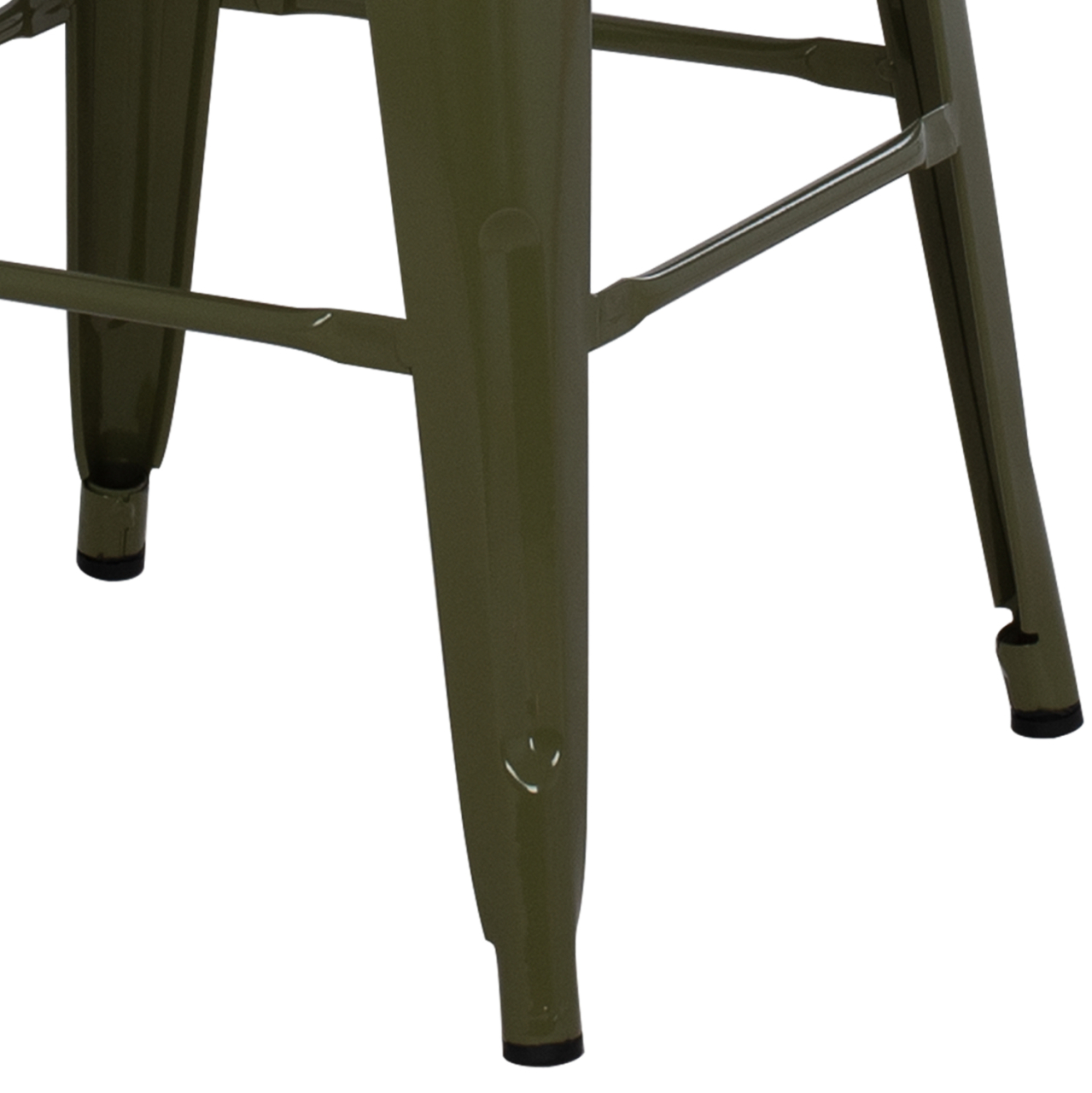 BAR STOOL MEDIUM HEIGHT MELITA-PRO HM8573.43 METAL IN DARK OLIVE GREEN 43x43x67Hcm. [6]