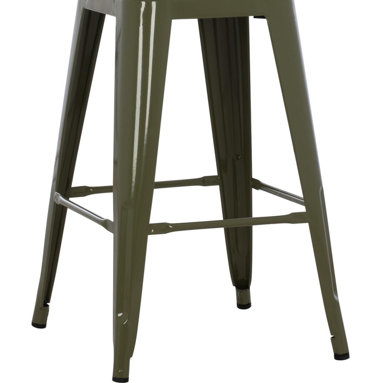 BAR STOOL MEDIUM HEIGHT MELITA-PRO HM8573.43 METAL IN DARK OLIVE GREEN 43x43x67Hcm. [5]