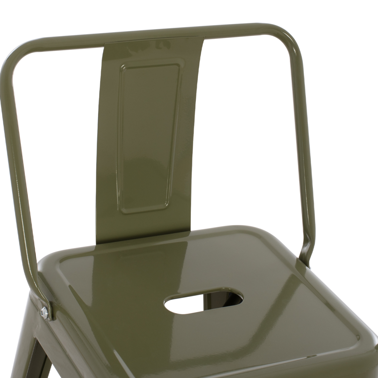 BAR STOOL MEDIUM HEIGHT MELITA-PRO HM8574.43 METAL IN DARK OLIVE GREEN 43x43x88Hcm. [7]