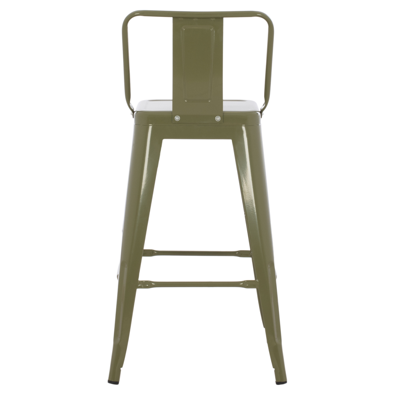 BAR STOOL MEDIUM HEIGHT MELITA-PRO HM8574.43 METAL IN DARK OLIVE GREEN 43x43x88Hcm. [6]