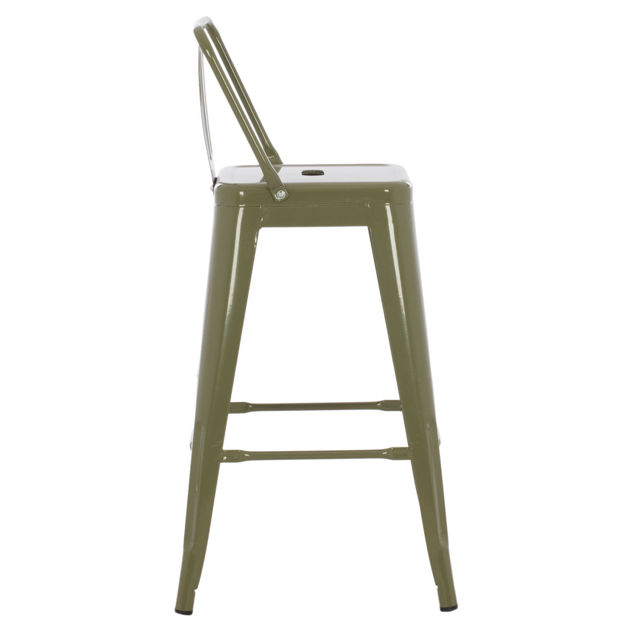 BAR STOOL MEDIUM HEIGHT MELITA-PRO HM8574.43 METAL IN DARK OLIVE GREEN 43x43x88Hcm. [4]