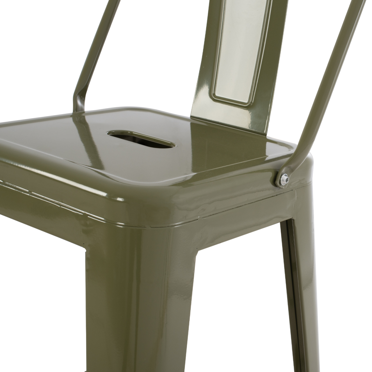 BAR STOOL MEDIUM HEIGHT MELITA-PRO HM8574.43 METAL IN DARK OLIVE GREEN 43x43x88Hcm. [9]