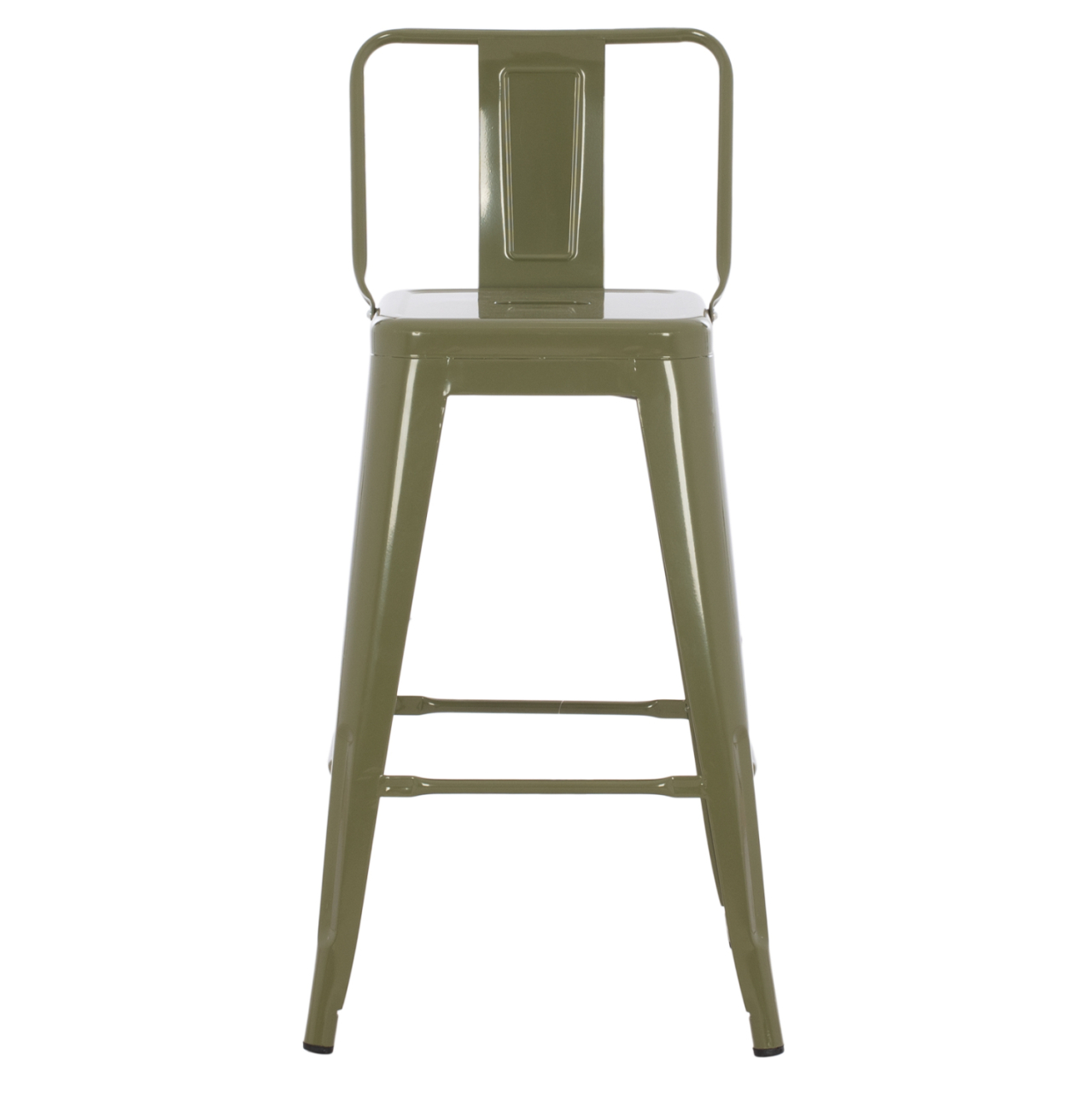 BAR STOOL MEDIUM HEIGHT MELITA-PRO HM8574.43 METAL IN DARK OLIVE GREEN 43x43x88Hcm. [3]