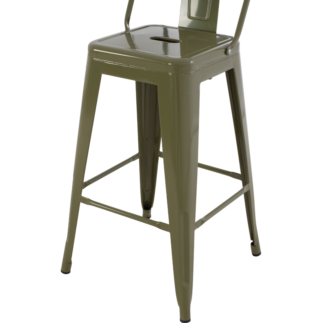 BAR STOOL MEDIUM HEIGHT MELITA-PRO HM8574.43 METAL IN DARK OLIVE GREEN 43x43x88Hcm. [8]