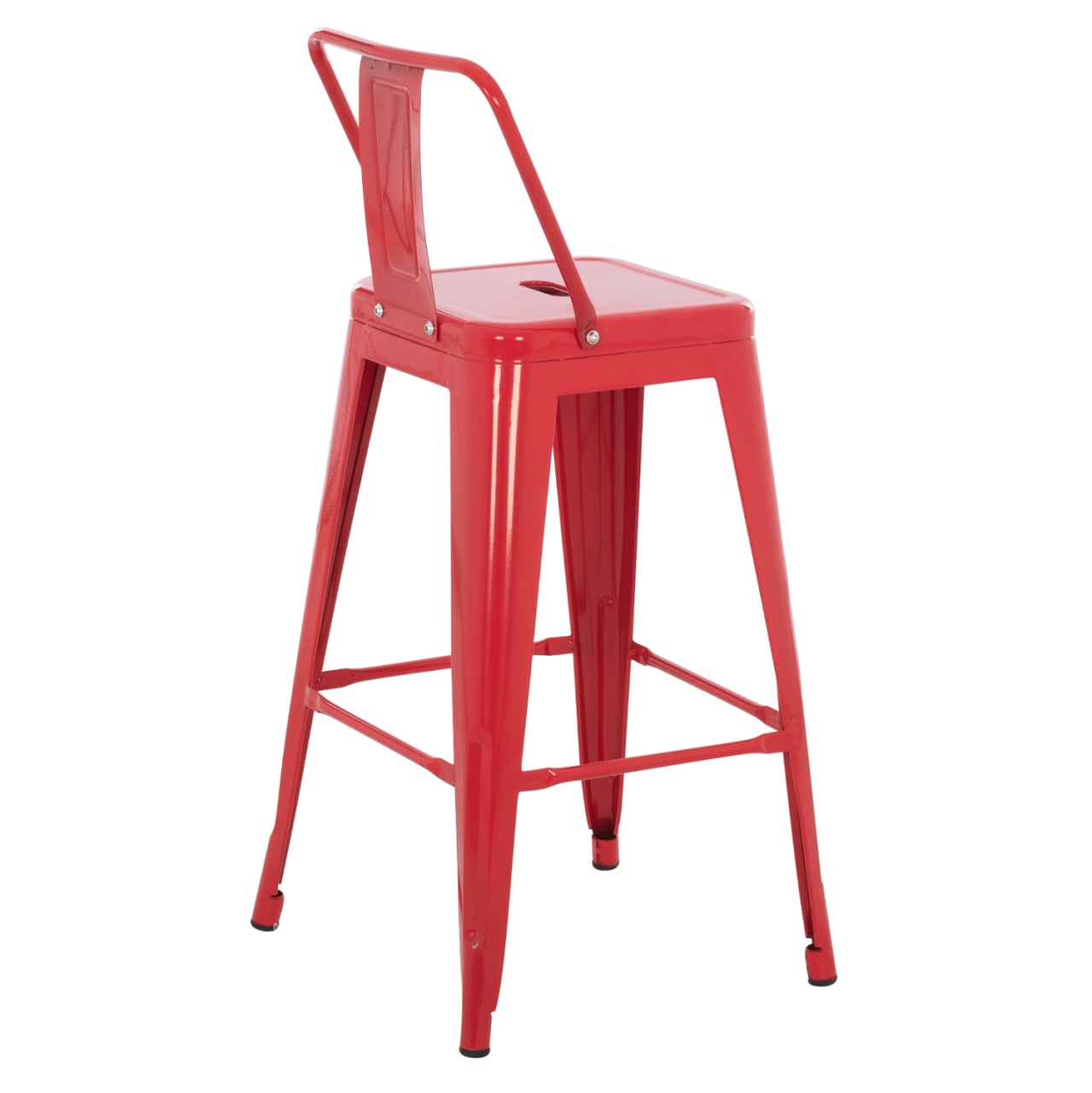 BAR STOOL MEDIUM HEIGHT MELITA-PRO HM8574.44 METAL IN RED 43x43x88Hcm. [5]