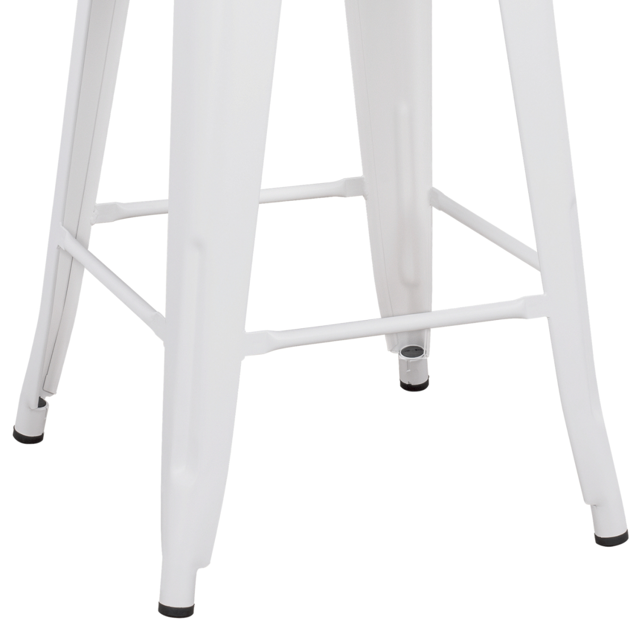Bar Stool Medium Height Metallic HM8573.21 Melita in White Matte 43x43x67cm [6]
