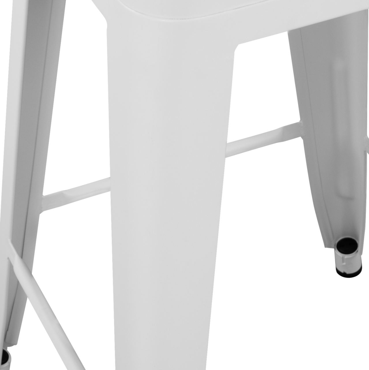 Bar Stool Medium Height Metallic HM8573.21 Melita in White Matte 43x43x67cm [5]