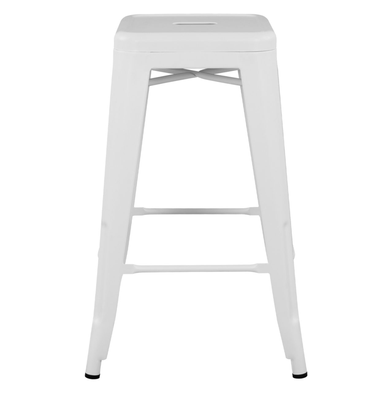Bar Stool Medium Height Metallic HM8573.21 Melita in White Matte 43x43x67cm [3]