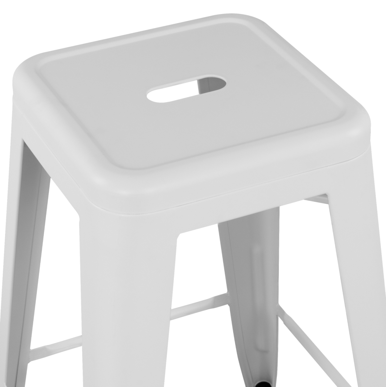 Bar Stool Medium Height Metallic HM8573.21 Melita in White Matte 43x43x67cm [4]