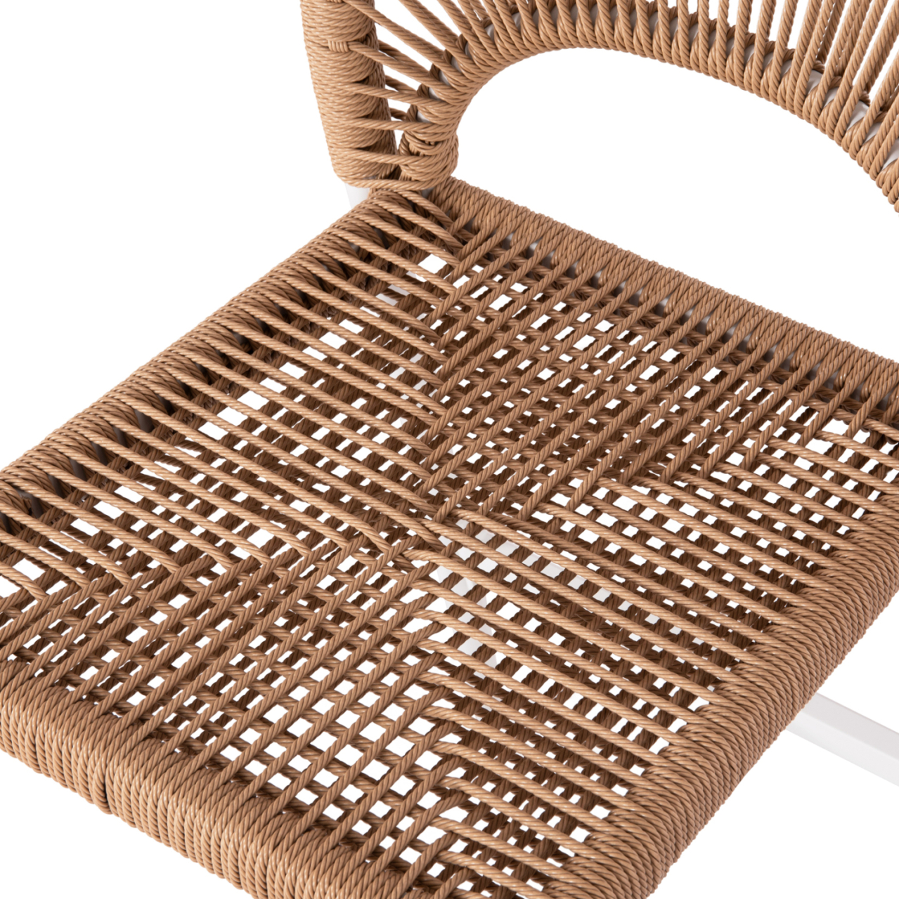 BAR STOOL MEDIUM HEIGHT NOJO HM5920.01 WHITE ALUMINUM--BEIGE SYNTHETIC RATTAN 40x55.5x99Hcm. [8]