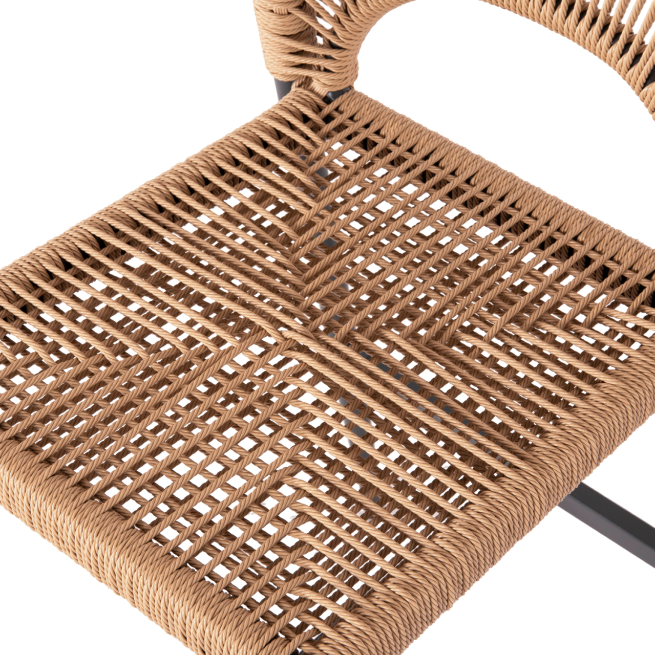 BAR STOOL MEDIUM HEIGHT NOJO HM5920.02 ANTHRACITE ALUMINUM--BEIGE SYNTHETIC RATTAN 40x55.5x99Hcm. [8]