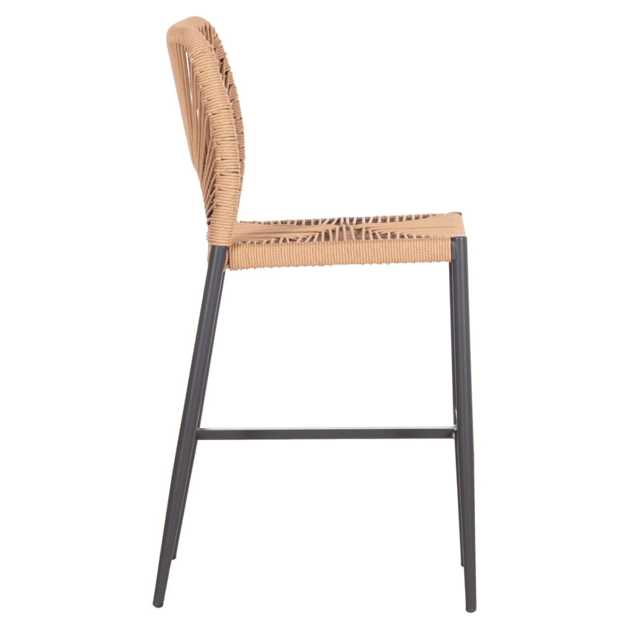 BAR STOOL MEDIUM HEIGHT NOJO HM5920.02 ANTHRACITE ALUMINUM--BEIGE SYNTHETIC RATTAN 40x55.5x99Hcm. [4]
