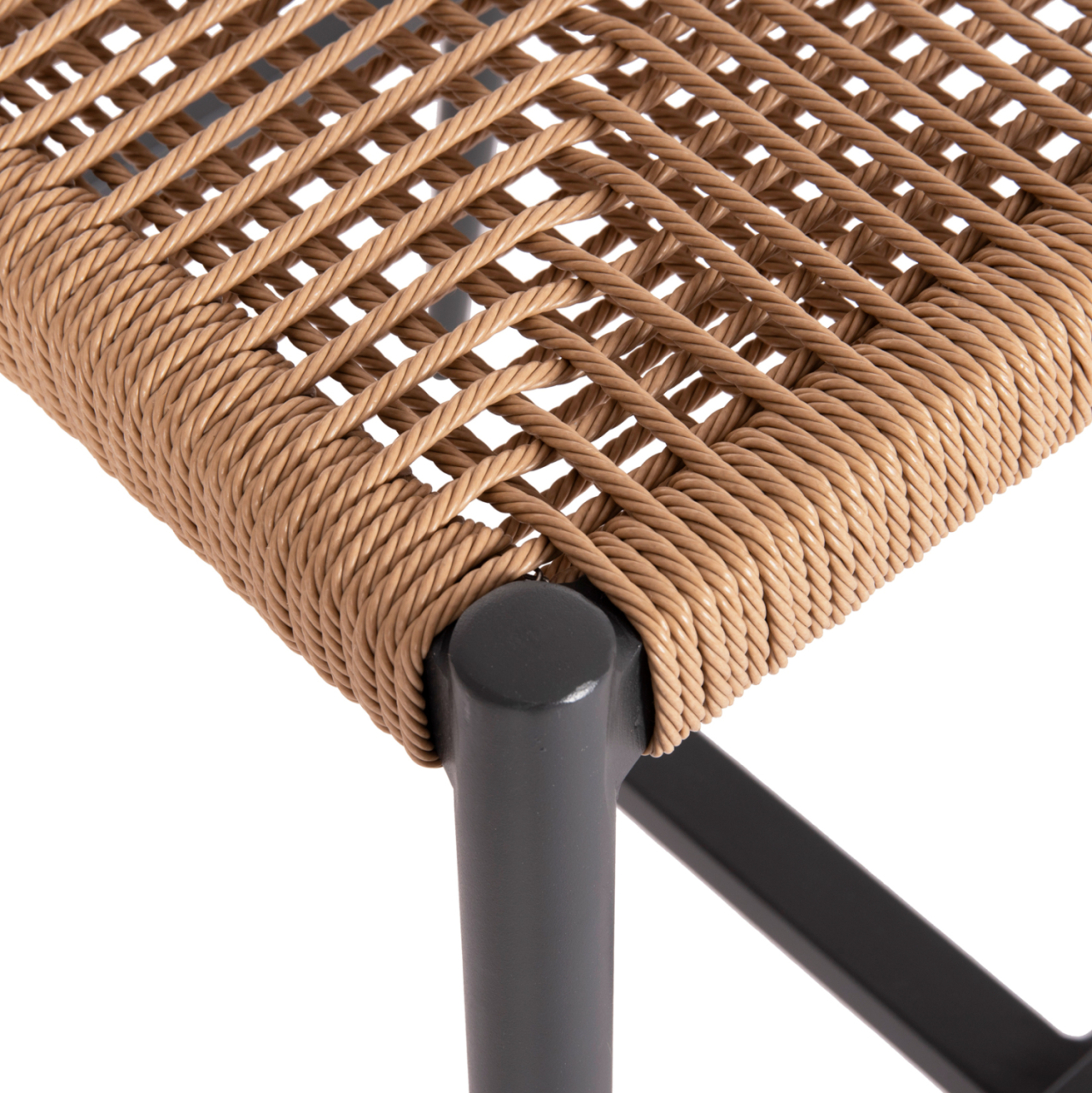 BAR STOOL MEDIUM HEIGHT NOJO HM5920.02 ANTHRACITE ALUMINUM--BEIGE SYNTHETIC RATTAN 40x55.5x99Hcm. [9]