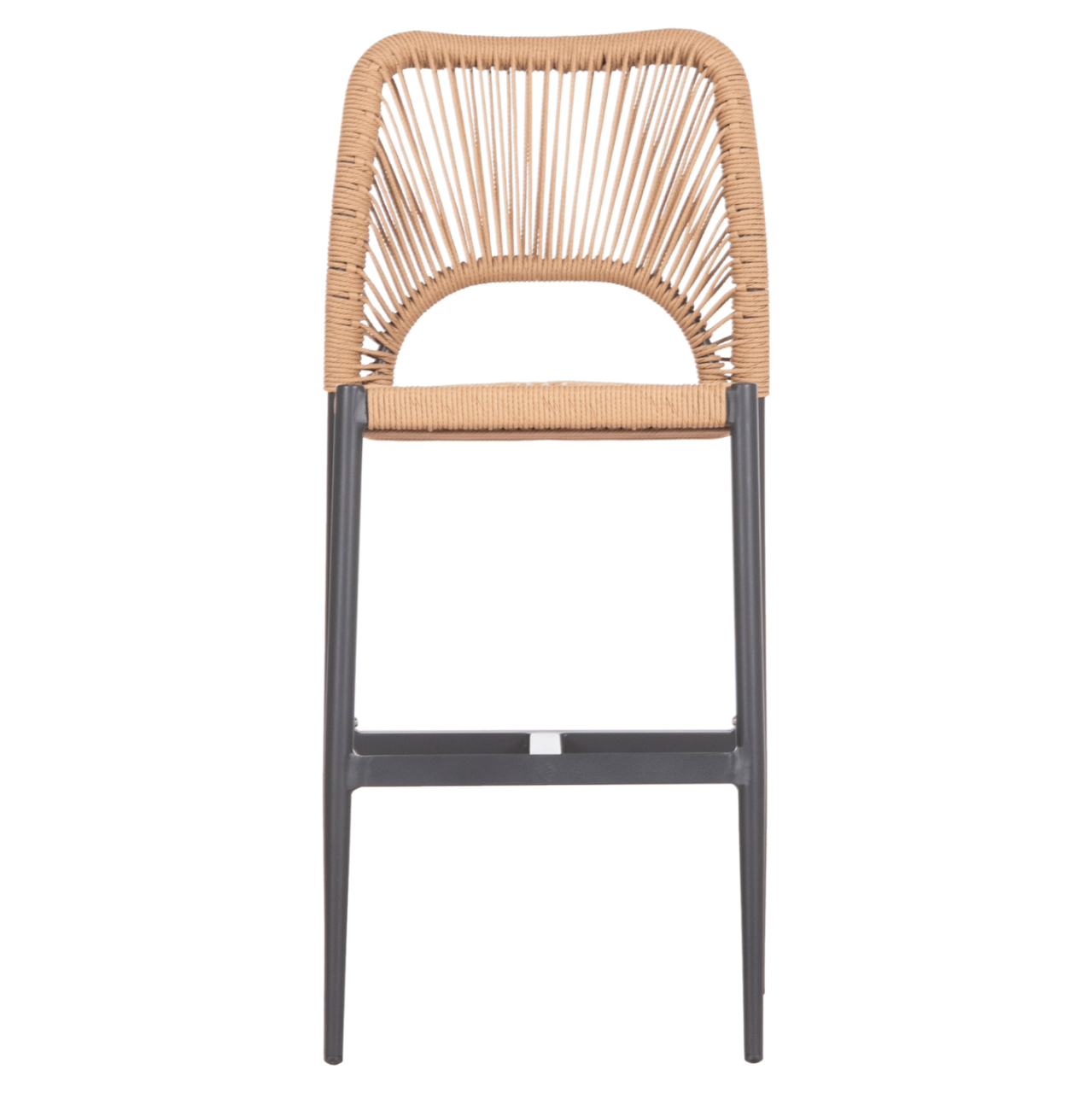 BAR STOOL MEDIUM HEIGHT NOJO HM5920.02 ANTHRACITE ALUMINUM--BEIGE SYNTHETIC RATTAN 40x55.5x99Hcm. [3]