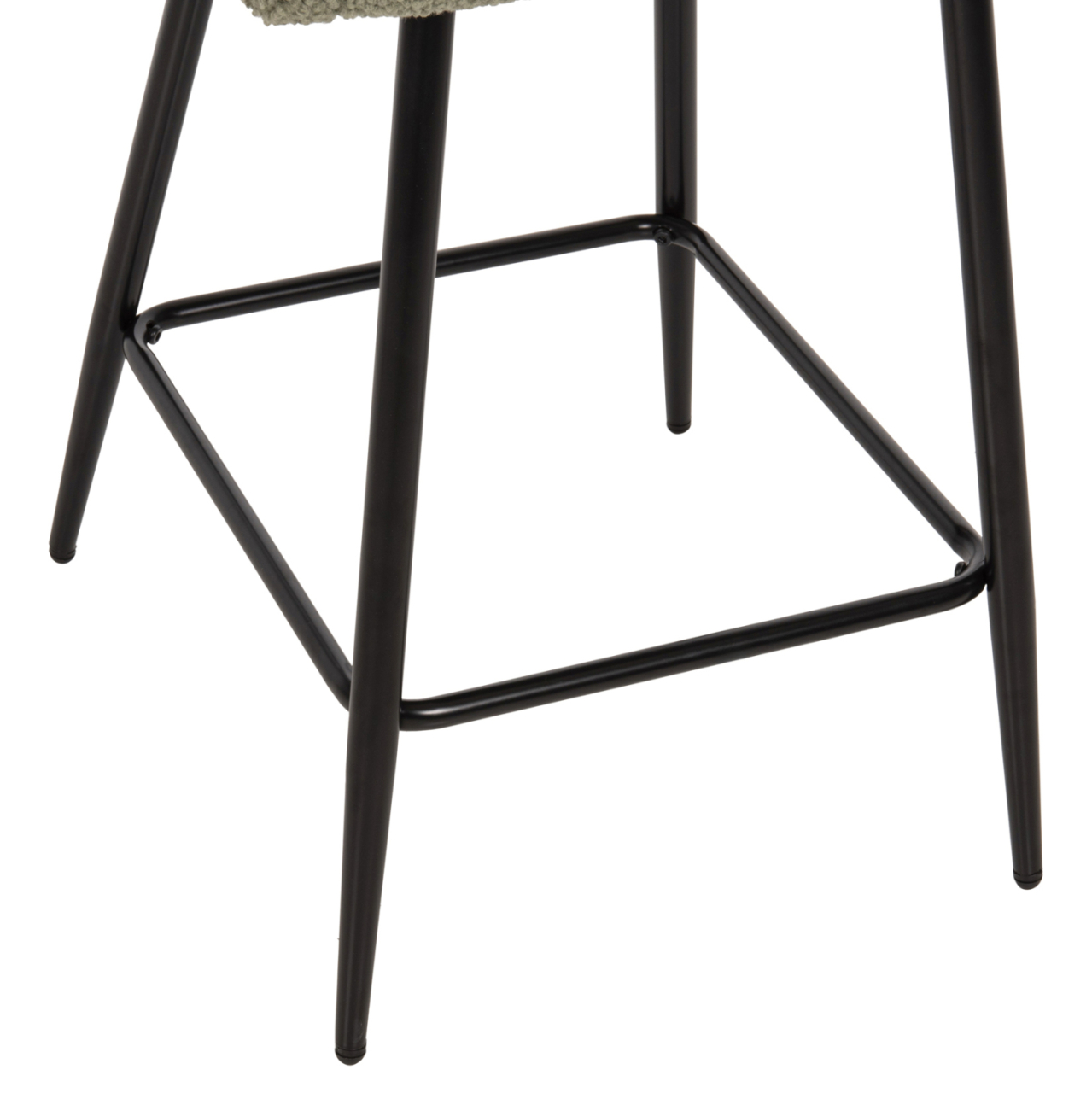 BAR STOOL MEDIUM HEIGHT STRIKE HM8592.03 PISTACHIO GREEN TEDDY FABRIC-BLACK METAL LEGS 50x50x94,5Hcm. [10]