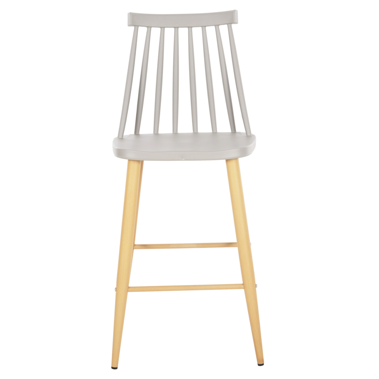 BAR STOOL MEDIUM HEIGHT VANESSA HM9300.10 GREY POLYPROPYLENE and METAL IN NATURAL WOOD 45x48x96Hcm. [3]