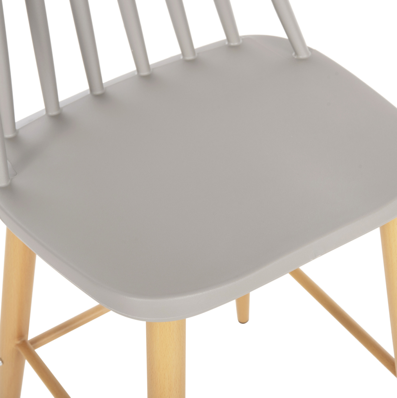 BAR STOOL MEDIUM HEIGHT VANESSA HM9300.10 GREY POLYPROPYLENE and METAL IN NATURAL WOOD 45x48x96Hcm. [8]
