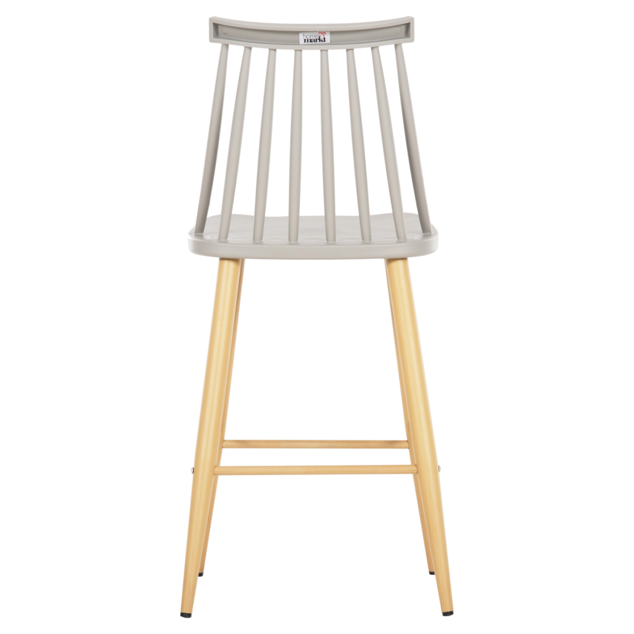 BAR STOOL MEDIUM HEIGHT VANESSA HM9300.10 GREY POLYPROPYLENE and METAL IN NATURAL WOOD 45x48x96Hcm. [6]