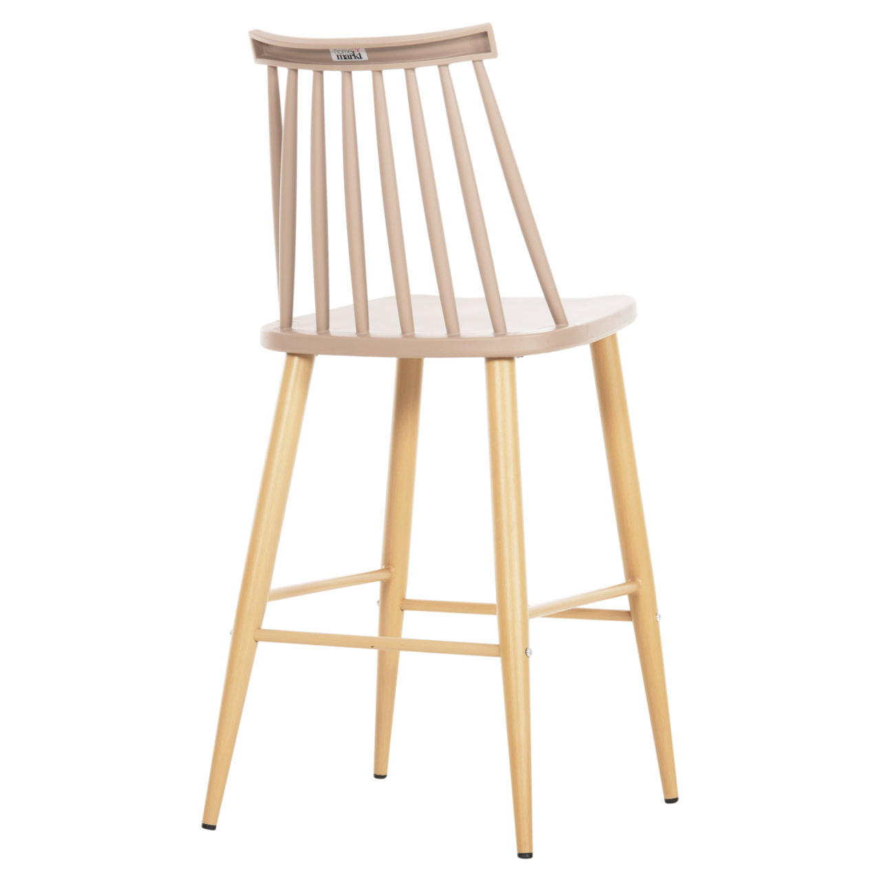 BAR STOOL MEDIUM HEIGHT VANESSA HM9300.25 CAPPUCCINO PP and METAL LEGS IN WOOD COLOR 45,5x46x97Hcm. [5]