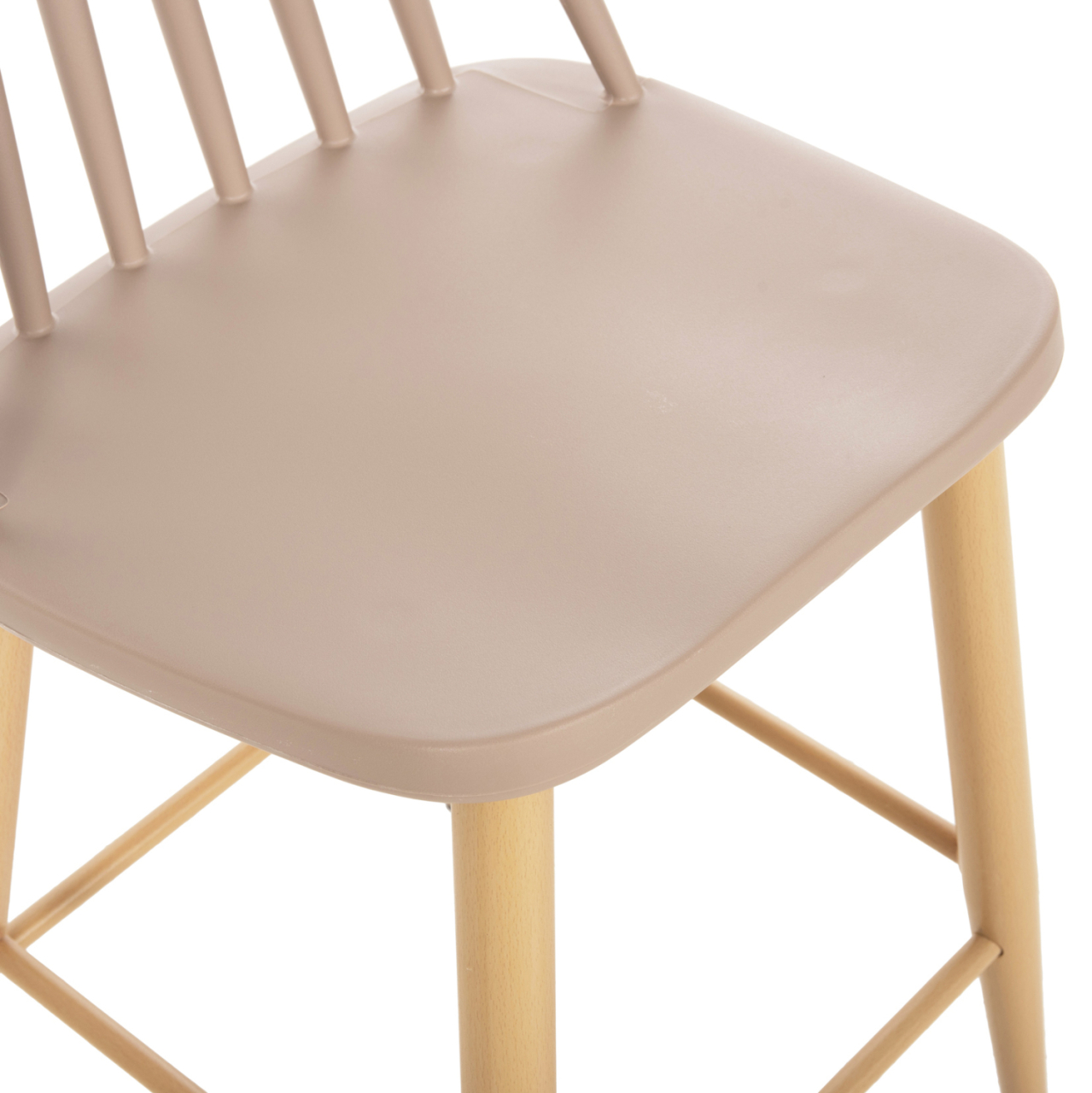 BAR STOOL MEDIUM HEIGHT VANESSA HM9300.25 CAPPUCCINO PP and METAL LEGS IN WOOD COLOR 45,5x46x97Hcm. [8]
