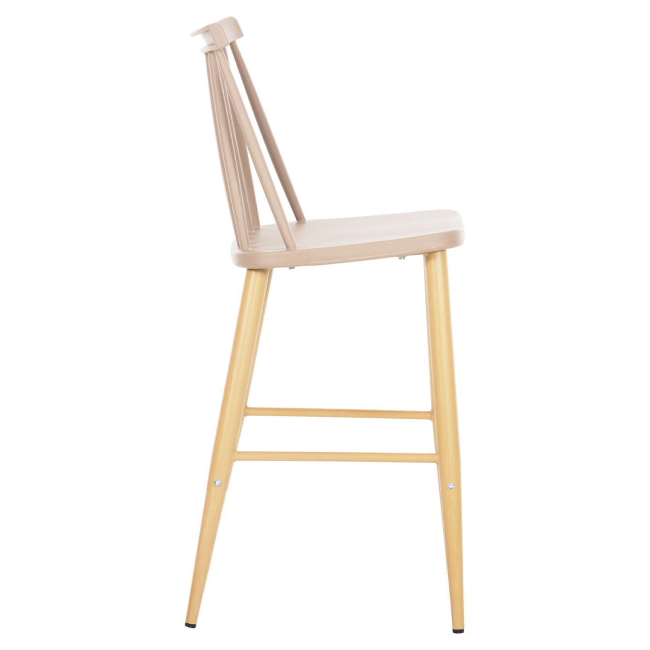 BAR STOOL MEDIUM HEIGHT VANESSA HM9300.25 CAPPUCCINO PP and METAL LEGS IN WOOD COLOR 45,5x46x97Hcm. [4]