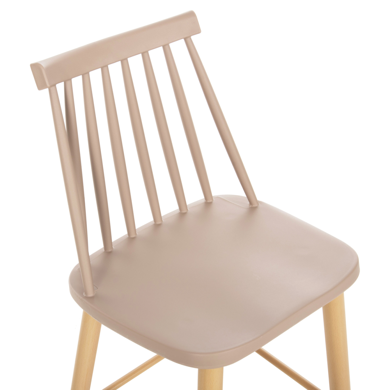 BAR STOOL MEDIUM HEIGHT VANESSA HM9300.25 CAPPUCCINO PP and METAL LEGS IN WOOD COLOR 45,5x46x97Hcm. [7]