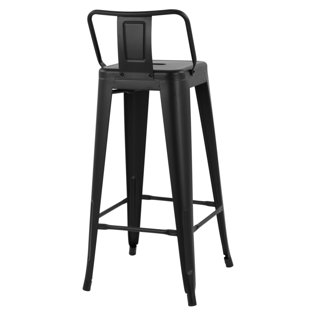 Bar Stool Metallic Melita with back Black matte 43x43x95cm HM8643.22 [5]