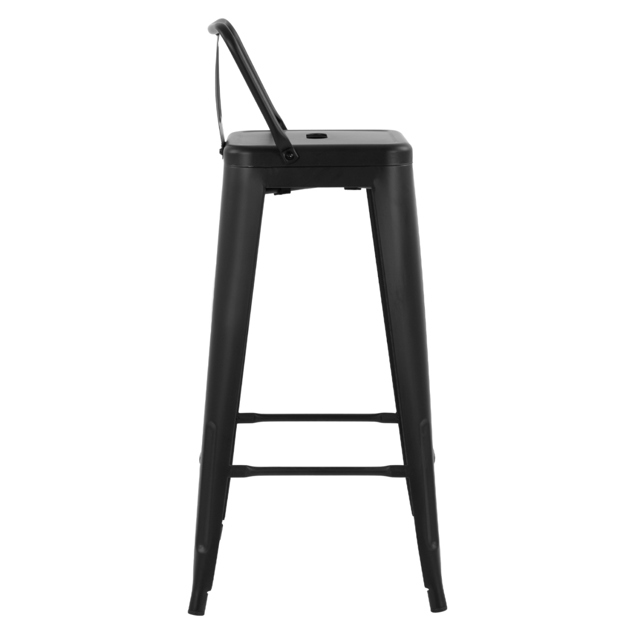 Bar Stool Metallic Melita with back Black matte 43x43x95cm HM8643.22 [4]