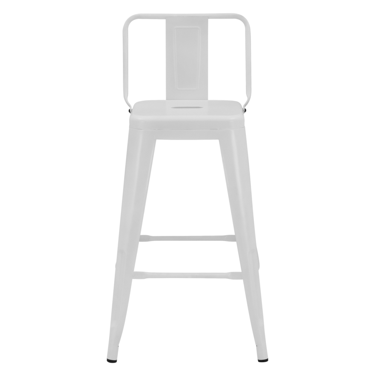 Bar Stool Middle Height Melita with back white matte HM8574.31 42x42x89,5cm [3]