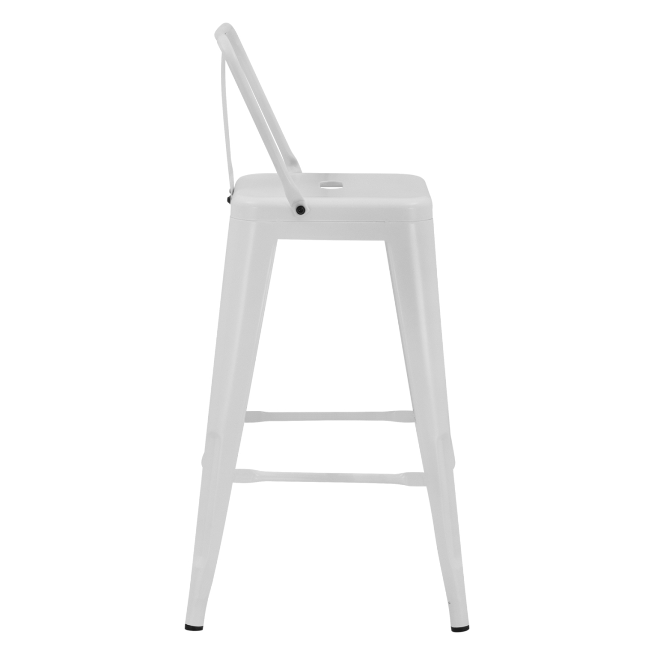 Bar Stool Middle Height Melita with back white matte HM8574.31 42x42x89,5cm [4]