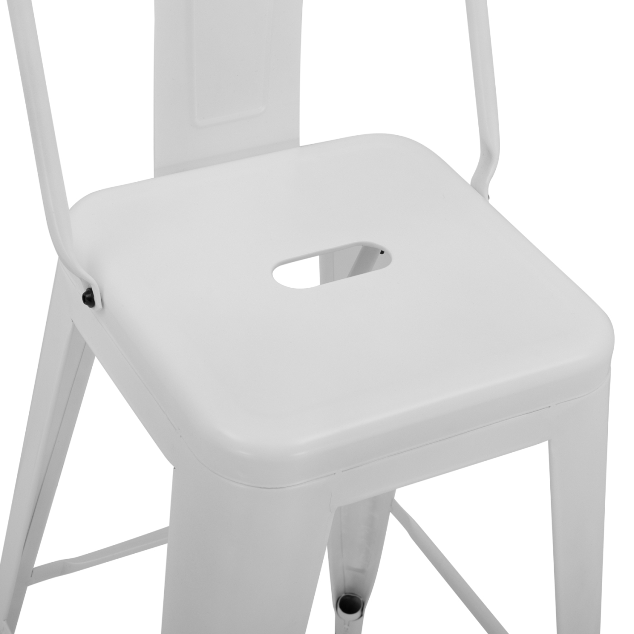 Bar Stool Middle Height Melita with back white matte HM8574.31 42x42x89,5cm [8]