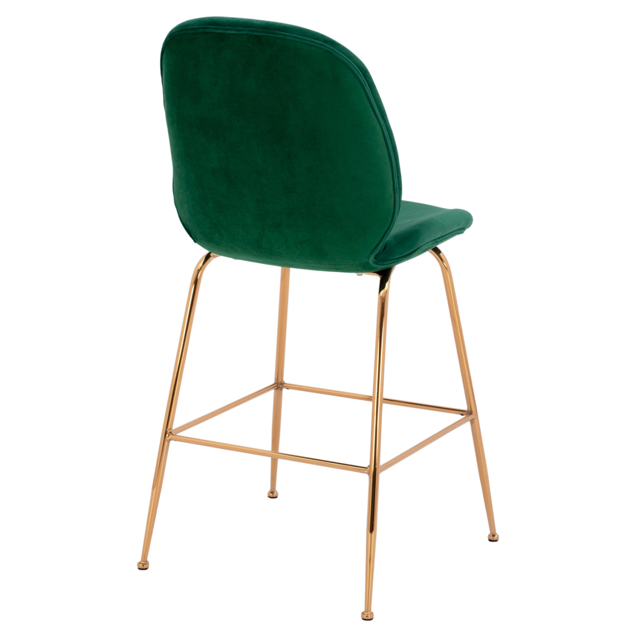 Bar Stool Middle Height Nora HM8524.03 Velvet Cyppress Green and Gold metallic Frame 52x61,5x103 cm. [5]
